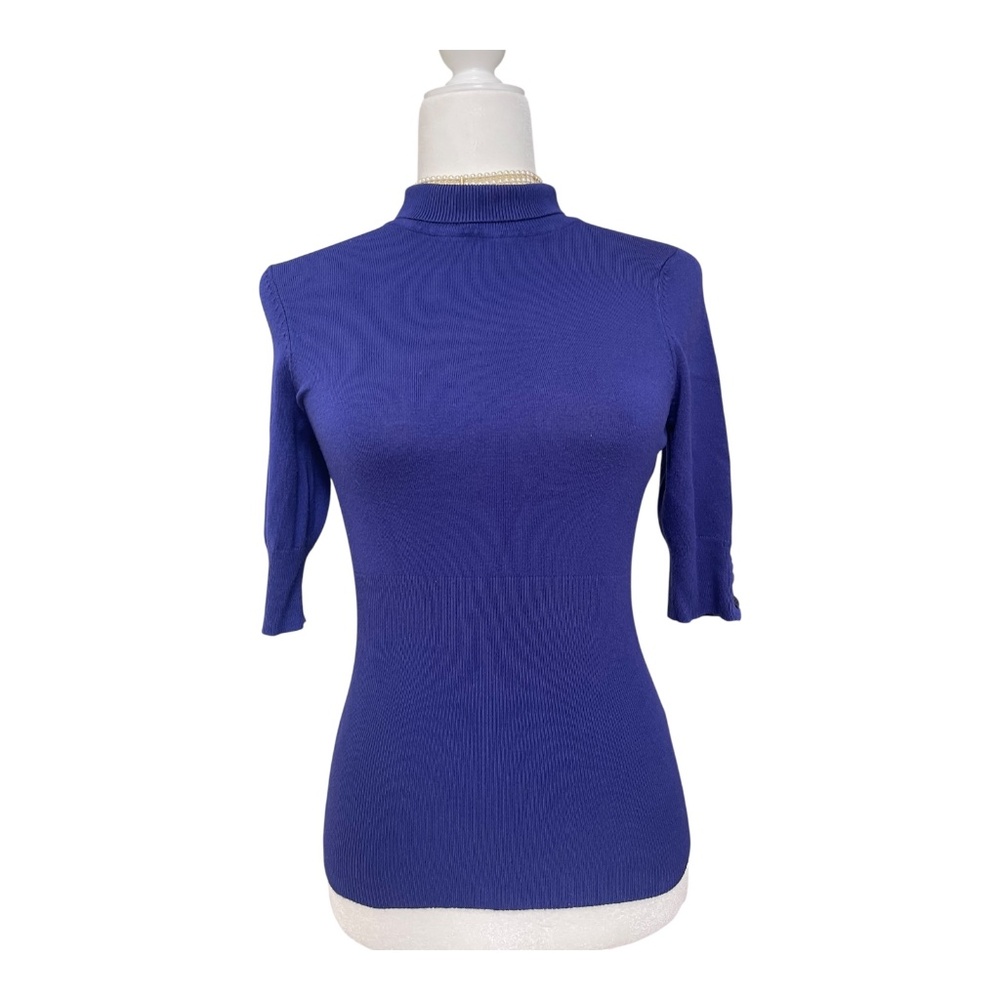 Express Knit Turtleneck Short-Sleeve with Buttons size XS Women's - Picture 2 of 13